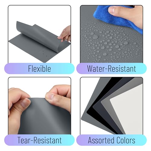 Mr. Pen- Plastic Folders with Pockets, 5 pcs | Aesthetic File Folder with Business Card Slot, 2-Pocket Folder, Back to School, Office, Filing Supplies - color: Grey Spectrum, size: 5 Pack