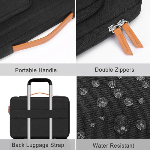 MOSISO 360 Protective Laptop Case 13.3 inch, 13-13.3 inch Laptop Sleeve | Compatible with MacBook Air/Pro 13/14, HP Dell Acer, Side Open Carrying Computer Bag with 5 Accessory Pockets&Belt, Black - color: Black, size: 13.3 inch