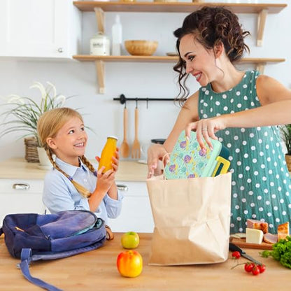 Bento Lunch Box for Kids with 8oz Soup Thermo Leak-Proof Lunch Food Containers with Snack Sauce Container for Kid Girls Boys to School - color: Yellow Mermaid