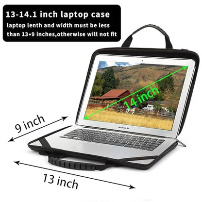 BUG 13-14 Inch Laptop Case Hard Shell, Protective Laptop Carrying Case with Stand for Heat Dissipation - color: Black, size: 13-14 Inch