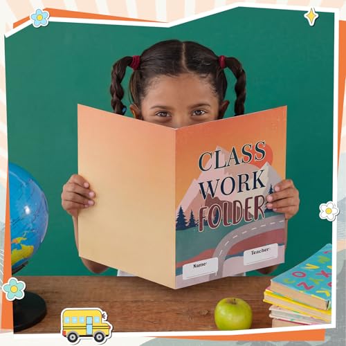 Yeaqee 32 Pcs Classwork Folders Homework Folders for Students Classwork Pocket Folder Portfolio Folder Homework Organizer for Classroom School Teachers Gifts Educational Supplies (Mountains) - style: Moving Mountains