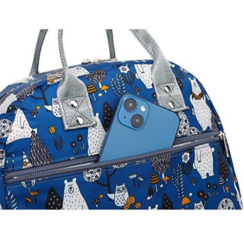 FlowFly Insulated Lunch Bag With Shoulder Strap for Women, Men, and Kids, Large and Reusable, Handle, Freezable Work and School Travel Tote and Meal Prep Organizer,Owl - color: Owl