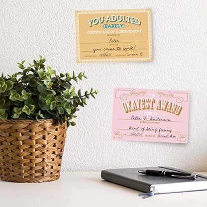Snarky Achievement Certificate Fill in Sticky Note Pads / 6" x 4" Repositionable Office Humor Award Sticky Pads / 50 Sheets Per Pad/Set of 5 Designs/Made in USA - color: Snarky