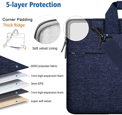 Hseok Laptop Shoulder Bag 13 13.3 14 Inch Case Compatible with MacBook Pro/Neo 14" M5/M4/M3/M2/M1,Mac Air/pro/Neo 13" and Most 13 13.3 14 Notebooks,Spill-Resistant Briefcase,Dark Blue - color: Dark Blue, size: 13-13.5 inch