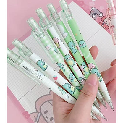 MOZXIRZ 4 Pcs Cute Mechanical Pencils with Eraser 0.5mm Cartoon Dinosaur Mechanical Pencil School Pencil for Women (4pcs Dinosaur + Refill) - color: 4pcs Dinosaur + Refill