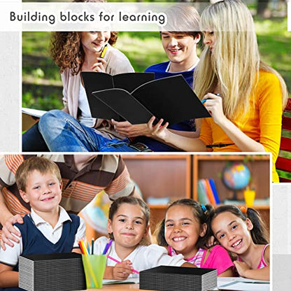Handepo 100 Pack Black A5 Composition Notebooks Bulk 5"x8" Wide Ruled Kraft Soft Cover Journals, 60 Pages Composition Notebooks Bulk School Supplies for Students Classroom Office - color: Black, size: A5