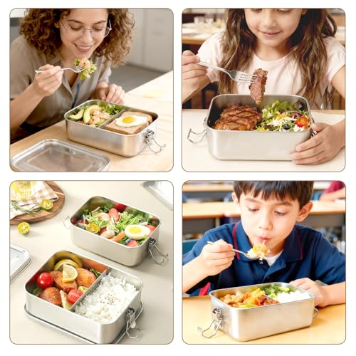 40oz/1200ml Meta Lunch Box, Stainless Steel Food Storage Sandwich Containers, Bento Box with Lids Leak Proof for Travel, Work, Picnic, Home,Meal Prep - size: 1 x 1200mL