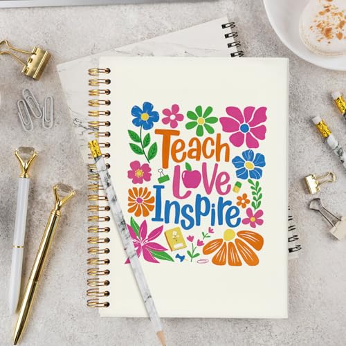 Boho Floral Teacher Notebook, Teacher Appreciation Gifts Journal For Women, Motivational Floral Teach Love Inspire Notebooks, 5.5x8.3 Inch - color: Boho