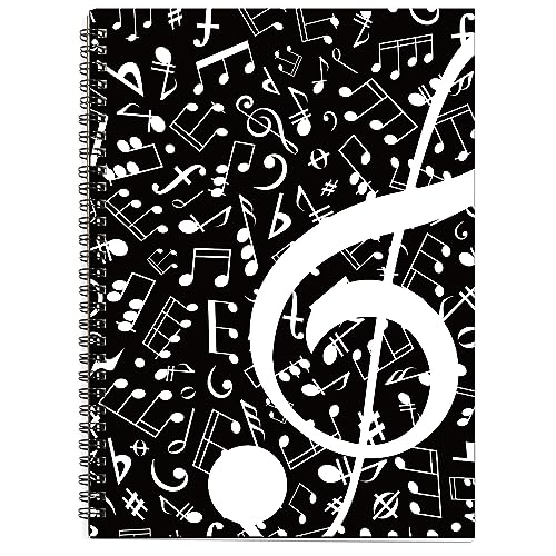 MAXCURY Blank Sheet Music Composition Manuscript Staff Paper Art Music Notebook Black 100 Pages 26x19cm - color: Music Note