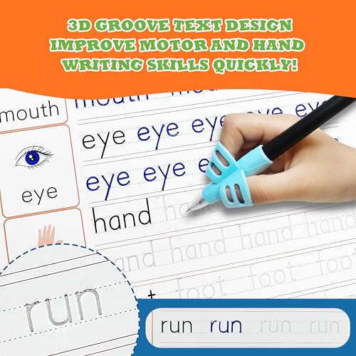 Magic Grooved Writing Practice for Kids, Reusable Grooved Workbook | Handwriting Practice for Kids Ages 3-8 - with Disappearing Ink, Letters Numbers & Tracing Books, Large Preschool Gift Set