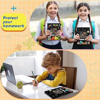 Yeaqee 32 Pcs Classwork Folders Homework Folders for Students Classwork Pocket Folder Portfolio Folder Homework Organizer for Classroom School Teachers Gifts Educational Supplies(Blackboard) - style: Blackboard