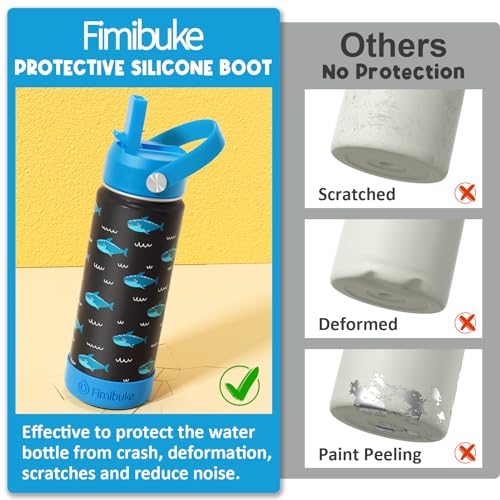 Fimibuke Kids Insulated Water Bottle, 18oz BPA FREE 18/8 Stainless Steel Kids Cup with Straw Travel Tumbler Double Wall Vacuum Leak Proof Toddler Water Bottle for School Boys Girls(1 Pack, Trucks) - color: A3. Construction Trucks