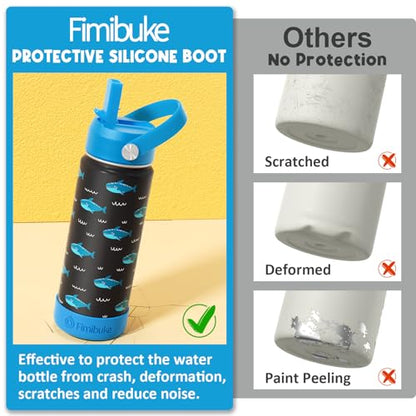 Fimibuke Kids Insulated Water Bottle, 18oz BPA FREE 18/8 Stainless Steel Kids Cup with Straw Travel Tumbler Double Wall Vacuum Leak Proof Toddler Water Bottle for School Boys Girls(1 Pack, Trucks) - color: A3. Construction Trucks