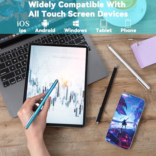 JIEYAO 3 Pcs Stylus Pens for Touch Screens, Universal Stylus Pen | High Sensitivity Touchscreen Pen, Large Stylus Pen, Compatible with Phone Tablets