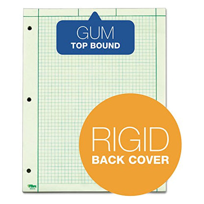 TOPS Engineering Computation Pad, 8-1/2" x 11", Glue Top, 5 x 5 Graph Rule on Back, Green Tint Paper, 3-Hole Punched, 200 Sheets (35502)