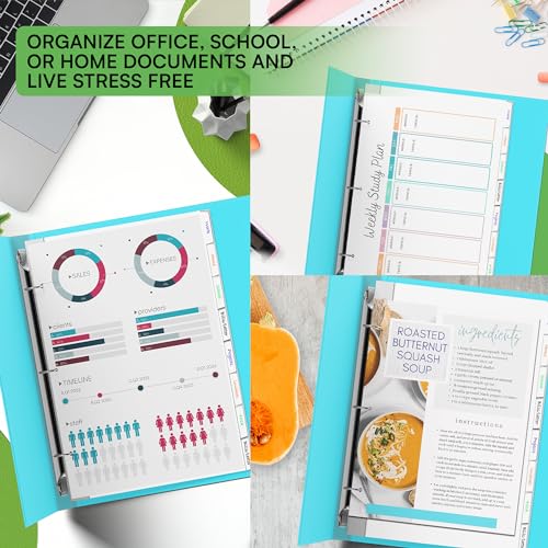Ensight 3 Ring Page Dividers Bulk, 1/8 Cut Tab Dividers - 96 Per Box Divider Pages with Tabs, Decorative Printable Rewritable Divider Tabs, Exhibit Tab Dividers for 3 Ring Binders Bulk - size: 8 Tabs With 12 Sets