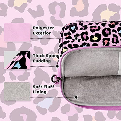 Choco Mocha Kids Tablet Sleeve Bag for Boys & Girls, (10-12.5Inch) - color: Leopard-pink 12.5inch, size: 12.5inch(12.5 x 9.8 x 1.3)