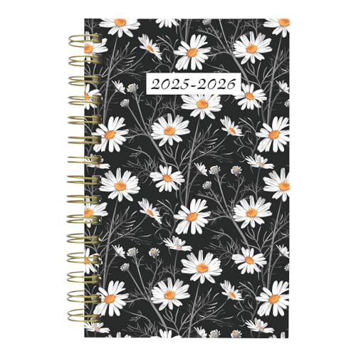 Blueline® Essential Academic Daily/Monthly Planner, August 2025 to July 2026, Twin-Wire Binding, Poly Cover, 8" x 5", Blossom Design, White (CA214PG.01-26)