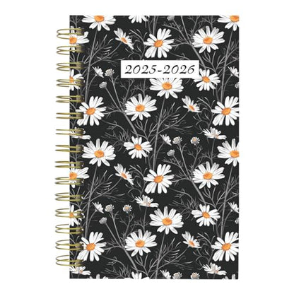 Blueline® Essential Academic Daily/Monthly Planner, August 2025 to July 2026, Twin-Wire Binding, Poly Cover, 8" x 5", Blossom Design, White (CA214PG.01-26)