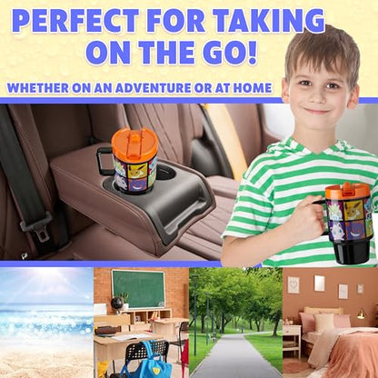 Get Trend Pokemon Kids Water Bottle with Straw 16.9 oz BPA Free Plastic Cup with Lid Reusable Tumbler Pikachu Anime Gifts for Kids (Black Pokemon) - color: Black Pokemon