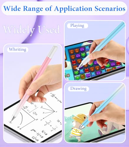 Stylus Pen for Touchscreen, Kenkor 2 in 1 Active iPad Pencil High Sensitivity & Precision, Stylus Pen for Nintendo Switch 2/iPhone/iPad/Samsung/Galaxy/Huawei/Surface, All Touch Screens - Pink+ Blue - color: Pink+Blue