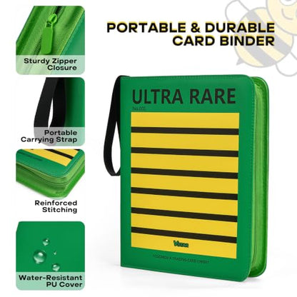 9-Pocket Trading Card Binder, PU Leather Zip Card Binder Album Holds 900 Cards for TCG, Sports Cards, Collectible Cards（CARTOON） - color: Cartoon1