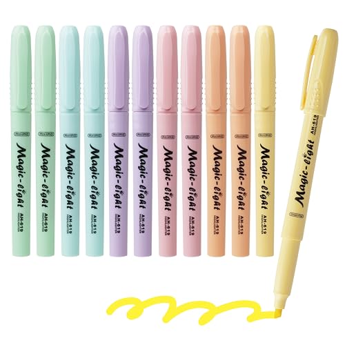 AIHAO Pastel Highlighters, Assorted Color, Chisel Tip Marker Pen, 12Pack, No Bleed, Aesthetic Cute Highlighter, Ideal for Office Home Supplies. - color: Green
