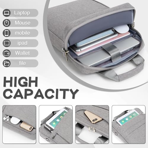 Laptop Case Shoulder Sleeve Bag Compatible with 14" MacBook Pro M5 M4 M3 M2 M1/13.6" MacBook air M4 M3 M2/13 MacBook Neo, Chromebook Notebook Portable Carrying Messenger Computer Bag, Gray - color: Gray