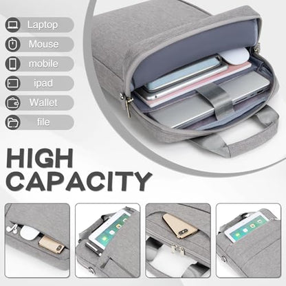 Laptop Case Shoulder Sleeve Bag Compatible with 14" MacBook Pro M5 M4 M3 M2 M1/13.6" MacBook air M4 M3 M2/13 MacBook Neo, Chromebook Notebook Portable Carrying Messenger Computer Bag, Gray - color: Gray