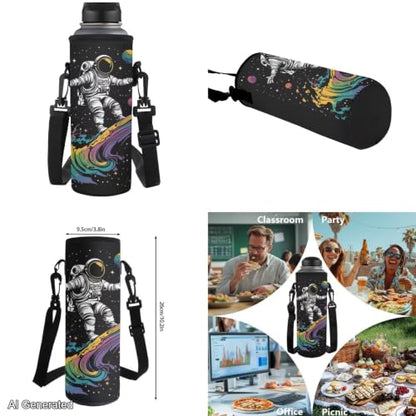 Galaxy Astronaut Backpack for Boys Girls Kids Backpack with Lunch Box Water Bottle Bag and Big Pencil Pouch 4PCS Soft Bookbag with 1 Compartments for School 17 inch Sturdy School Bag Gifts - color: Astronaut
