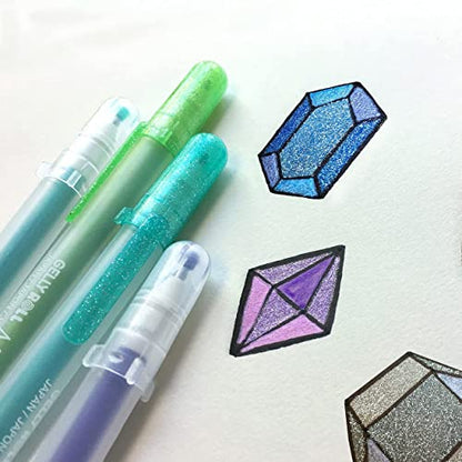 SAKURA 57913 16-Piece Gelly Roll Stardust Assorted Colors Cube Collection Glitter Pen Set - style: 16 Stardust Pens