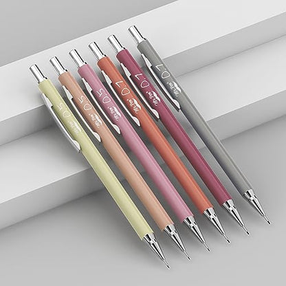 Mr. Pen- Cute Mechanical Pencil Set with Lead Refills & Erasers, 6 Pack | 2 Sizes, 0.5 & 0.7mm, 6x Tubes HB & 2B Lead Refill, 3x Erasers for School Supplies, Note Taking, Drawing, Sketching, Office