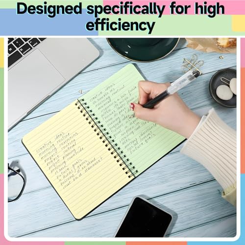 8 Pack 5 x 7 Inch Spiral Notebook, 100 Sheets/200 Pages Spiral Journals Note Books with Durable Poly Cover, 7 Bright Neon Colored Lined Paper Memo Pads Journaling Notebook for School, Office