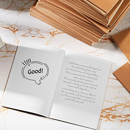 Mimorou 100 Pcs Journals Notebooks Bulk - Kraft Softcover A5 Small Notebooks 5.5 Inch x 8.3 Inch Notepads with 60 Page 30 Sheet for Writing Sketch Travel Office Supplies(Black, Brown,Lined) - color: Black, Brown, style: Lined
