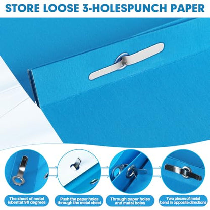 Two Pocket Folders, RAZCC 75 Pack Two Pocket Folders with Prongs, 3 Prong Folders Fit Letter Size Paper, Pocket File Folders for School Office Home Business, Blue - color: Blue