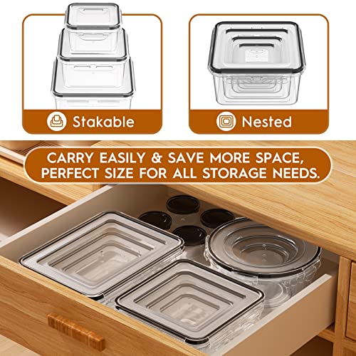 40 PCS Food Storage Containers with Lids Airtight (20 Containers & 20 Lids), Leak proof Meal Prep Container Set for Kitchen Storage, BPA-free, PVC-free Plastic, Microwave/Dishwasher Safe, Labels & Pen - color: 40 Piece