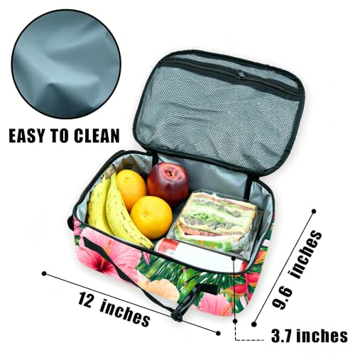 Flamingo Lunch Box Insulated Reusable Lunch Bag Tote Cooler for Women Men Boy Girl School Work Office Picnic - color: Flamingo