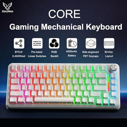CORE V1 RGB Mechanical Keyboard, 82 Keys Tri-Mode Wireless - color: Contour White
