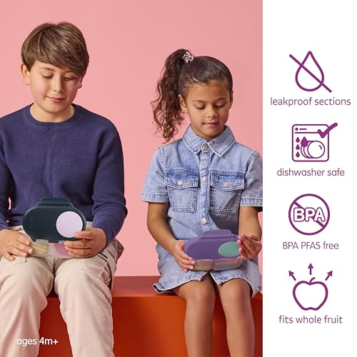 b.box Mini Lunch Box + Snack Containers for Kids 2-Pack - 4.25 + 1.75 Cups, Leakproof Bento Box for Kids, Lunch Containers for School, Dishwasher Safe, BPA Free, PFAS Free, Ages 3+ - Lilac Pop - color: Lilac Pop