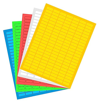 Small White Rectangular Labels + Color Printable Labels - 1540 Value Pack - Coding Labels Produce Excellent Results with Standard Laser Printer-Template Included - color: White, size: 1540
