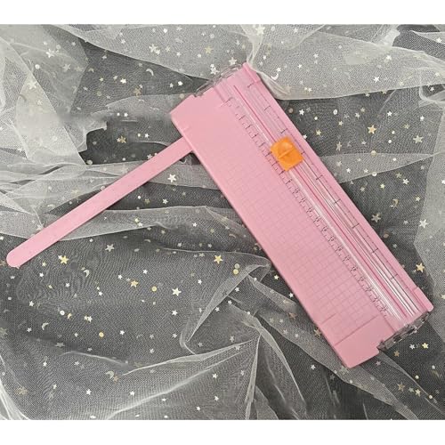 SUNGOOYUE Paper Cutter, Plastic Small Foldable Paper Trimmer for A4, Lightweight Mini Cutting Board with Portable Design, for Students Home Office Desk Use (Roseate) - color: Roseate