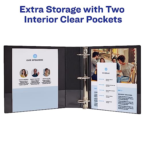 Avery Showcase Standard View 3 Ring Binder, 2" Slant Rings, 530-Sheet Capacity, 2.8 Inch Wide Spine, 1 White Binder, Ideal for Lightweight Organization and Occasional Referencing (19701) - size: 2"