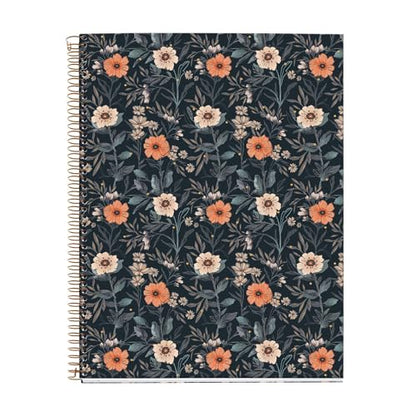 Miquel Rius M Fashion 4 Subject Notebook, Lined 11" x 8.5" Heavyweight Paper, 120 Sheets (Subjects Separated by color), 3 Hole Punched, Micro-Perforated, British Bloom Cover