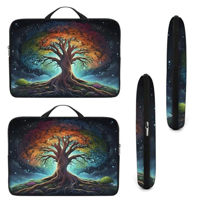 Laptop Sleeve Bag with Handle Computer Protective Soft Cover Case for 14 Inch 13 Inch Laptop,Galaxy Art Tree - color: Galaxy Art Tree