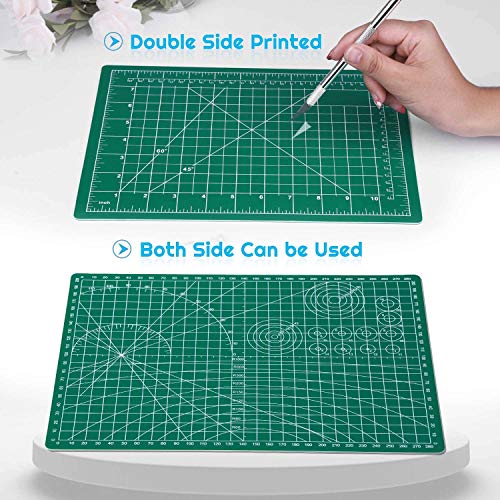 anezus Self Healing Sewing Mat, Rotary Cutting Mat Double Sided 5-Ply Craft Cutting Board for Sewing Crafts Hobby Fabric Precision Scrapbooking Project 9inch x 12inch(A4) - color: Green, size: 9.1"L x 7.9"W