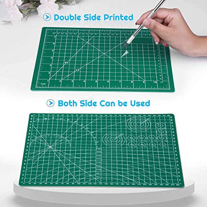 anezus Self Healing Sewing Mat, Rotary Cutting Mat Double Sided 5-Ply Craft Cutting Board for Sewing Crafts Hobby Fabric Precision Scrapbooking Project 9inch x 12inch(A4) - color: Green, size: 9.1"L x 7.9"W