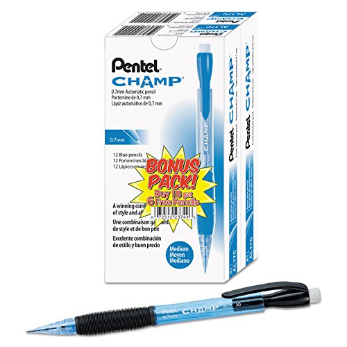 PENAL17CSWUS - Pentel Champ Mechanical Pencil, 0.7 mm, Blue Barrel, 24/Pack