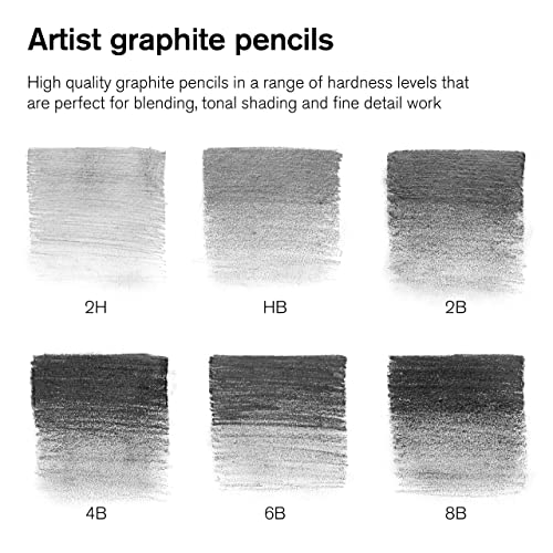 Winsor & Newton Studio Collection 아티스트 연필, 흑연 연필, 6개 세트 - style: 흑연 연필 6개