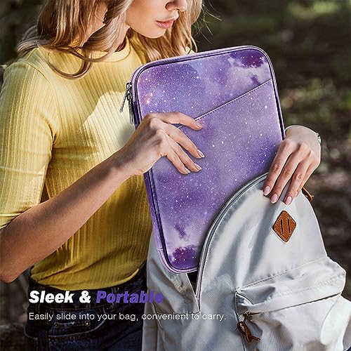 MoKo 9-11 Inch Tablet Sleeve Bag Carrying Case with Accessory Pocket | Fits iPad Air 5/4th 10.9, iPad Pro 11 M2, iPad 10th 10.9, Galaxy Tab S9 11 and Tab S8/A8/A7, Purple Starry Sky - color: Purple Starry Sky, size: 9-11 Inch