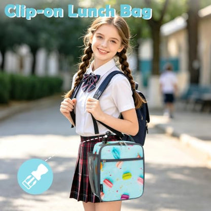 FlowFly Kids Lunch box Insulated Soft Bag Mini Cooler Back to School Thermal Meal Tote Kit for Girls, Boys, Biscuits - color: Biscuits